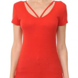 Ribbed V-Neck Top